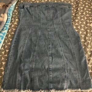denim mini dress